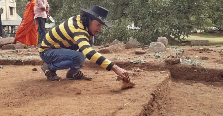 What is archaeology? | Kamals Journal | The author Chanaka Kamal practising archaeological excavation at Maha Vihara Image House Excavation Project 2018 as a trainee at the Jetavana Field Office, Central Cultural Fund, Sri Lanka