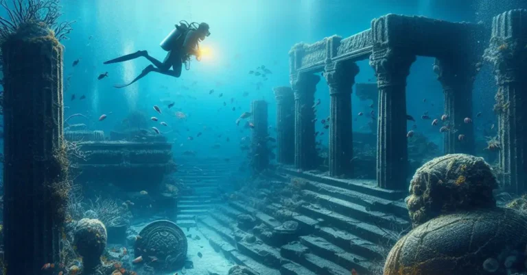 An archaeologist exploring archaeological ruins under the sea - KamalsJournal - Underwater Archaeology - Maritime Archaeology